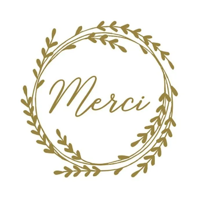 180 stickers ronds dorés Merci Ø 3,5 cm-1