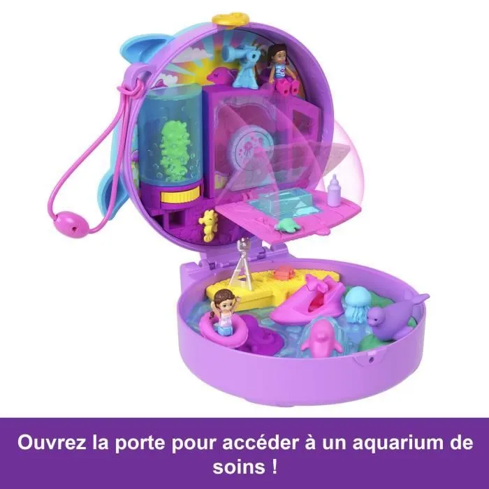 Polly Pocket-Sauvetage du dauphin-Coffret 2 mini-figurines et animaux HWN96-4