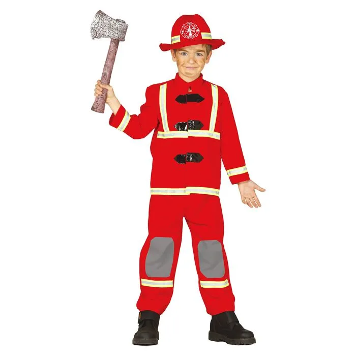 Déguisement de pompier enfant - FIESTAS GUIRCA - Métier - Extérieur - Polyester - Rouge-0