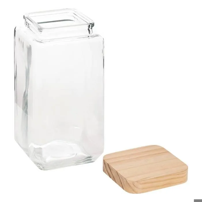 5five - bocal verre carré couvercle pin "pin" 2l-1