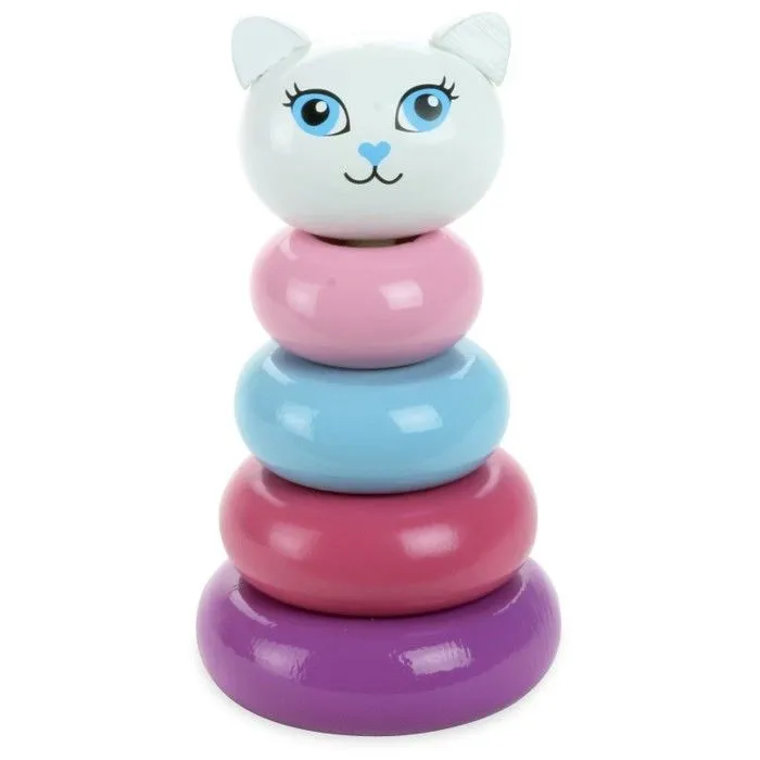 Empilable en bois massif Minette - VILAC - Pour enfants de 12 mois et plus - Couleurs girly-1