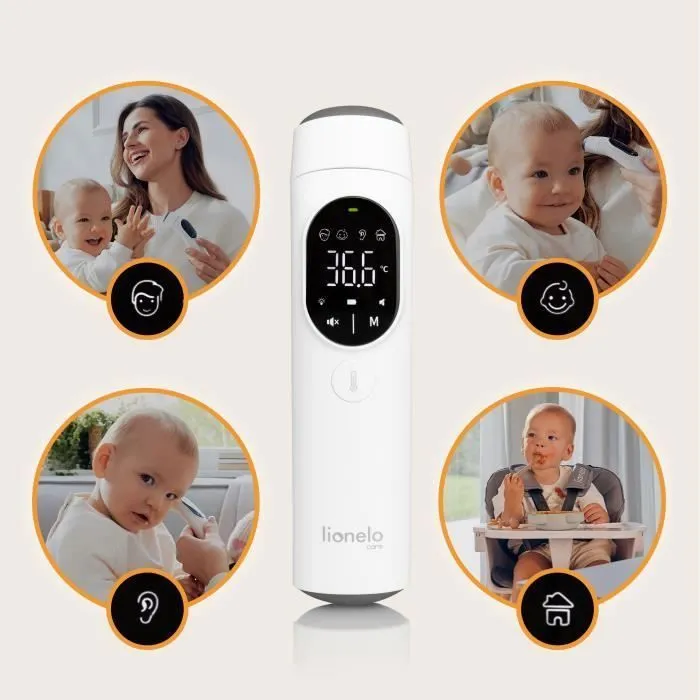 Thermomètre frontal digital LIONELO Feverscan - Sans Contact - Fonction Mémoire - LED - Alerte Fièvre - Mesure en 1 seconde-2