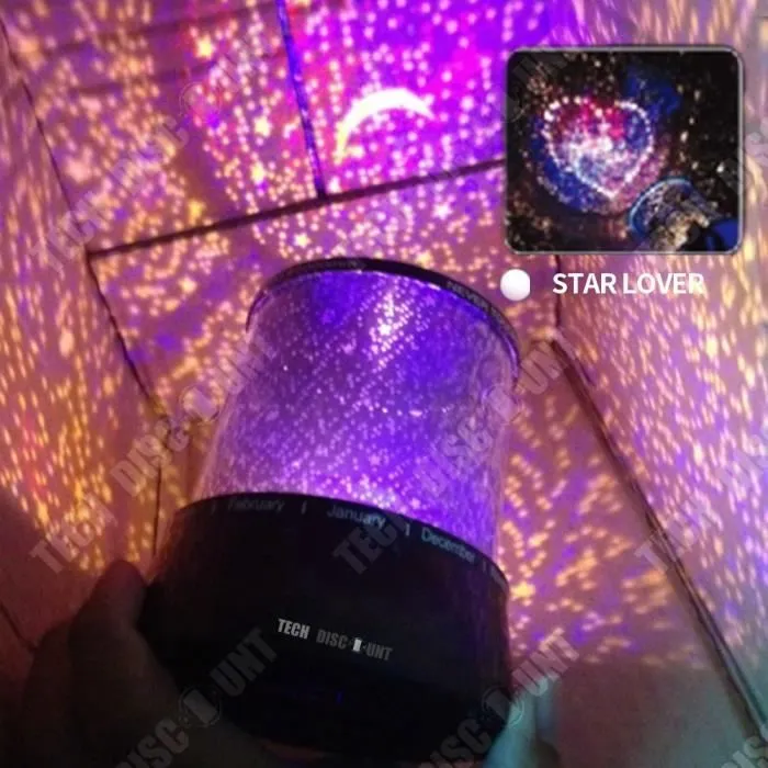 TD® Lampe ronde de chevet de bureau table veilleuse étoiles lumières nuit USB décoration colorée produits créatifs ciel espace nuit-1