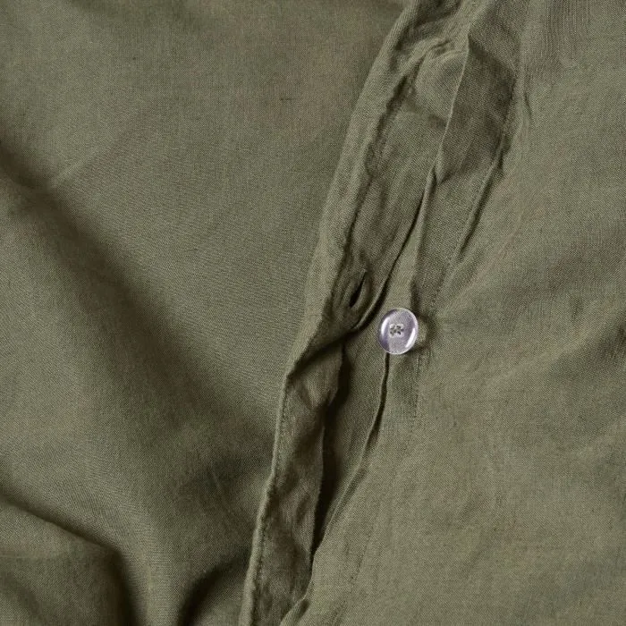 Parure de lit - MARQUE - Vert bouteille - Lin lavé - Coton - 155 x 220 cm-3