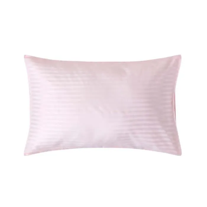 Taie d'oreiller en satin de coton égyptien Rose 330 fils 50 x 75 cm-0