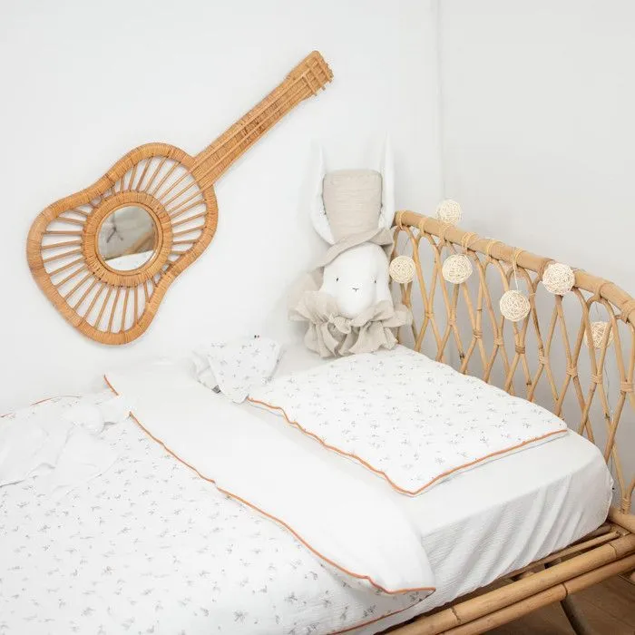 Couette et oreiller prêt à dormir gaze de coton Melody 140 x 100 cm Blanc-3