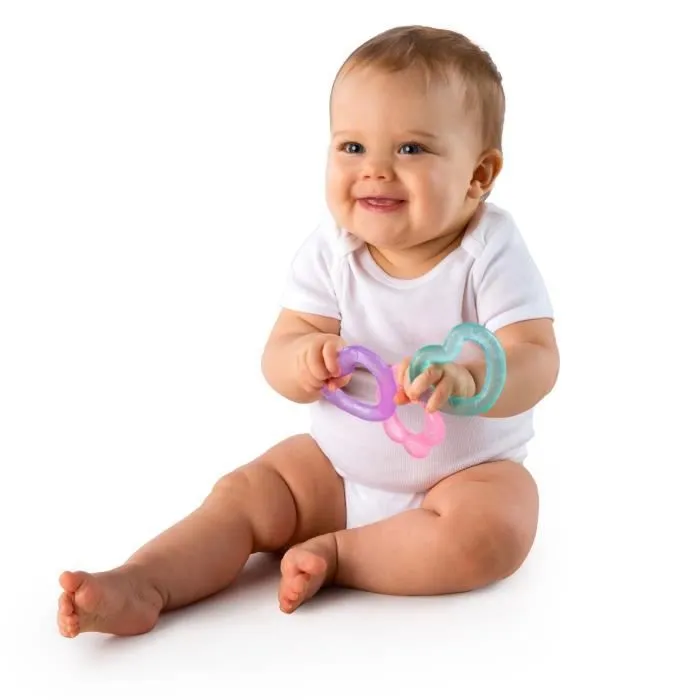 BRIGHT STARTS Lot de 3 Anneaux de Dentition Pretty In Pink Chill & Teethe-2