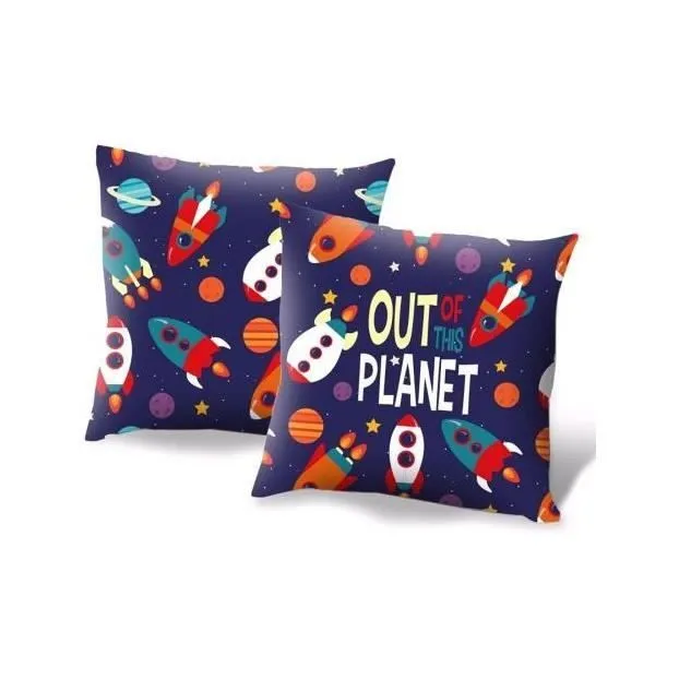 Coussin - Kids Licensing - Out of the Planet - 45 x 45 cm - Polyester - Bleu-1