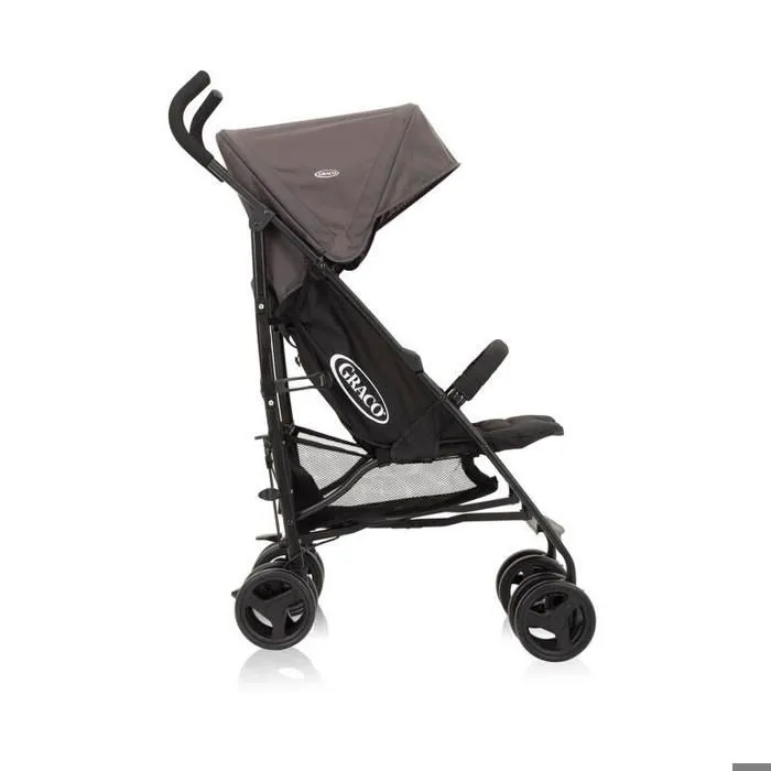 Poussette canne - GRACO - Travelite Black Grey - 8 roues - Pare-soleil rétractable - Harnais 5 points-2