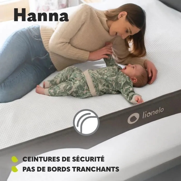 Barrière de lit bébé Hanna - LIONELO - Gris - Pliable - Protection anti-chute - 150x66cm - Gris-2