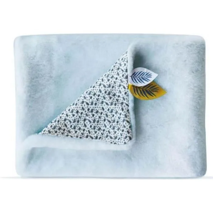 Plaid - DOUDOU ET COMPAGNIE - YOCA LE KOALA - Bleu ciel - Matière douce et moelleuse - Motifs végétaux-0