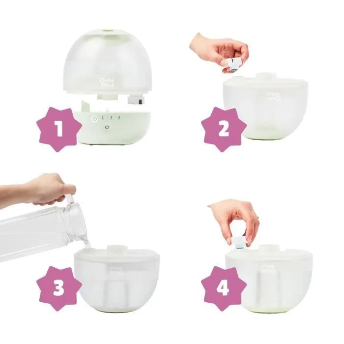 Badabulle Humidificateur d'Air Bubble - Assure Bon Taux d'Humidité - Veilleuse Intégrée - Buse 360° - Jusqu'à 16h d'Autonomie (2L)-5