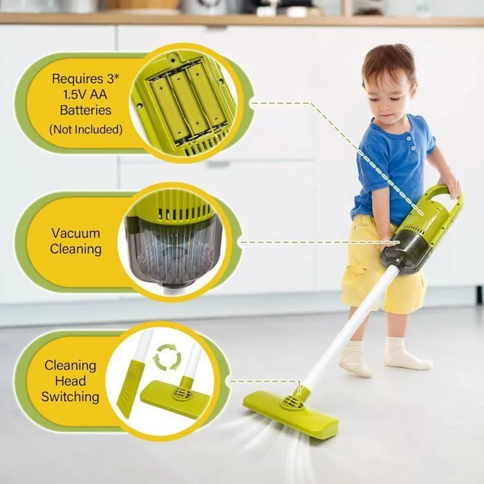 Aspirateur Enfant Qui Aspire Vraiment 14 Pices Kit Menage Enfant Aspirateur Enfant Jouet 15 56 cm Jouet pour part SOIN DE LA MAISON-1
