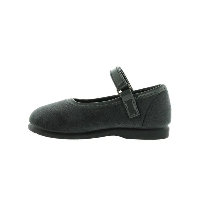Merceditas - VICTORIA - Terciopelo - Gris - Enfant - Fille - Velcro-2