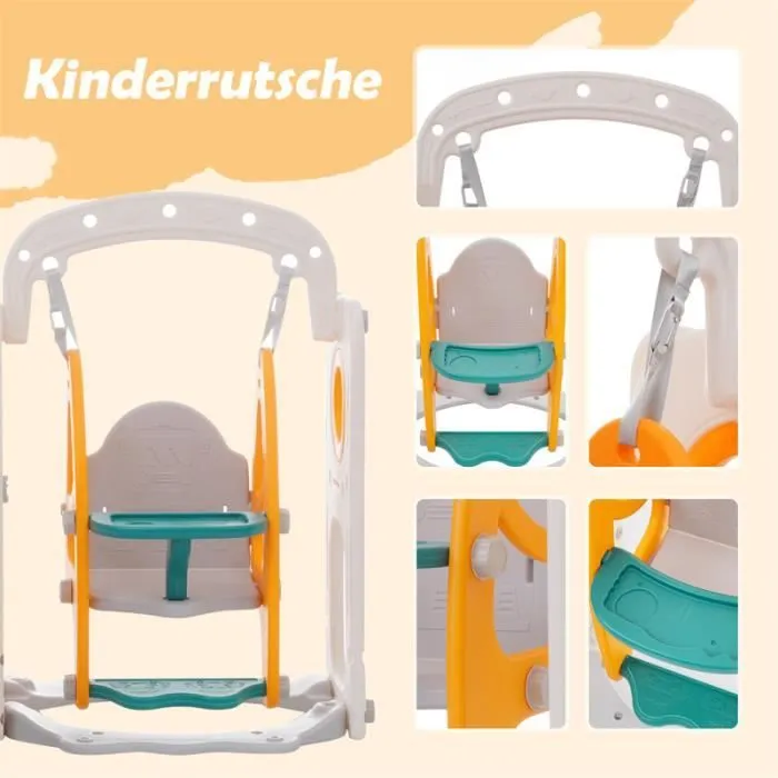 Toboggan 7 en 1 - Cub Kids - Vert et Jaune - PEHD - Pour enfants à partir de 3 ans - Extérieur-1