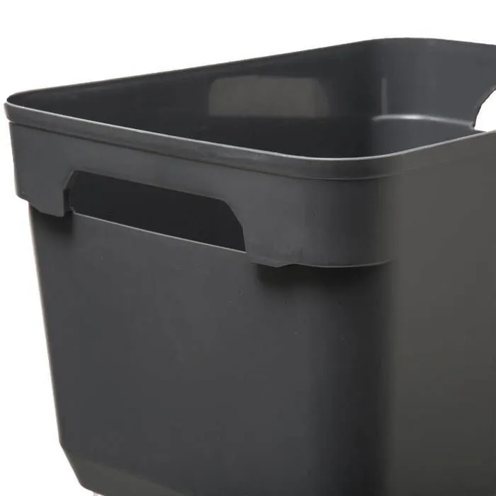 5five - panier en plastique grand modèle "solutions+" gris-1