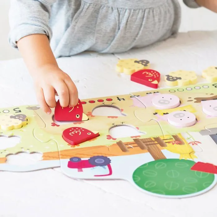 Puzzle géant ferme pour apprendre à compter jusqu'à 5 - DISET - Goula - 5 pièces - Enfant - Intérieur-1