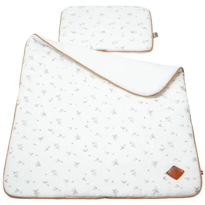 Ensemble coussin et couverture pour berceau et couffin Melody-2