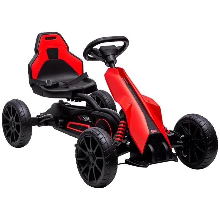 HOMCOM - Kart à pédales pour enfants - Plastique - 100x58x58.5cm - Rouge-0