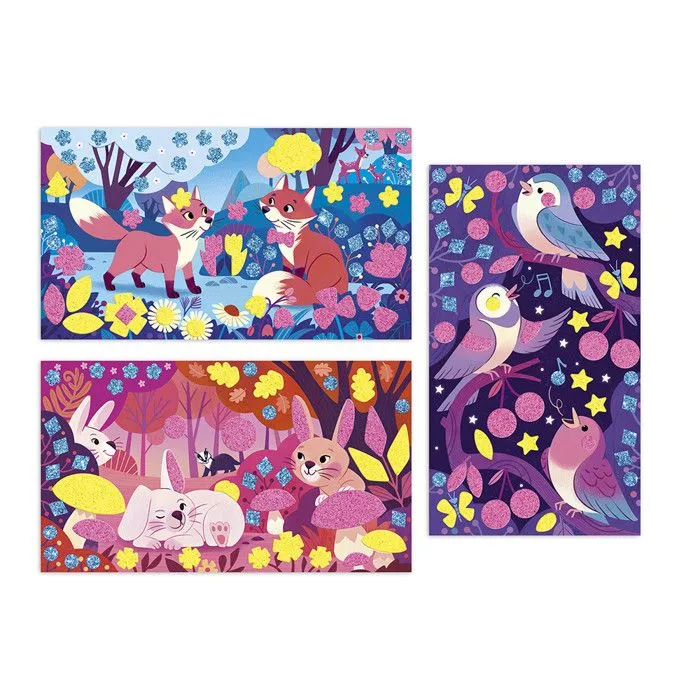 Jeu créatif Janod Stickers mousse et sables fluo-2