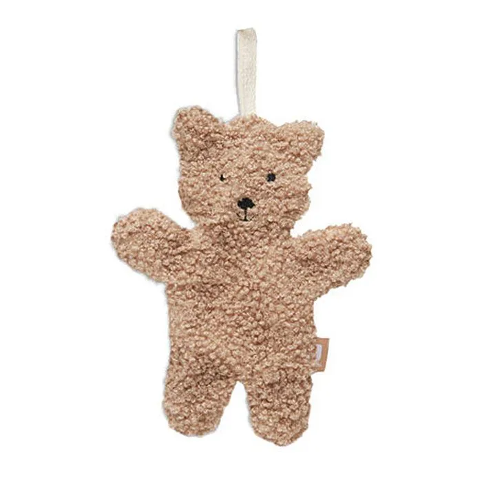 Attache sucette - JOLLEIN - Teddy Bear Biscuit - Marron - Porte tétine bébé-0