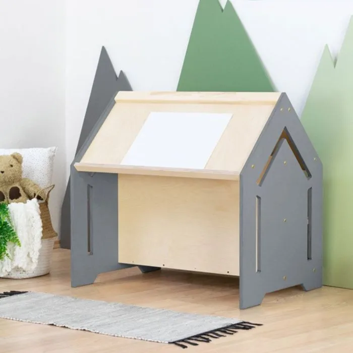 Bureau enfant table d'activités CREATIVE bois et gris-0