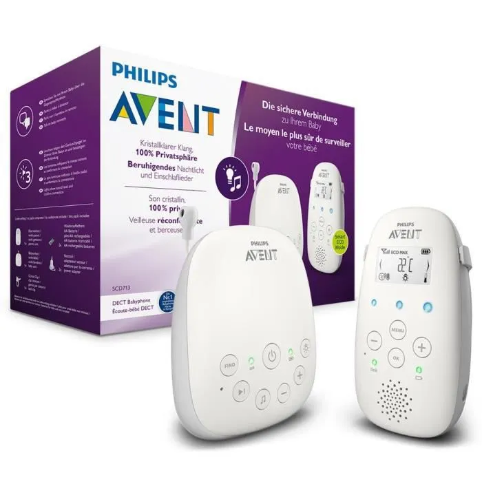 Philips Avent scd713/26 Babyphone, Blanc-0