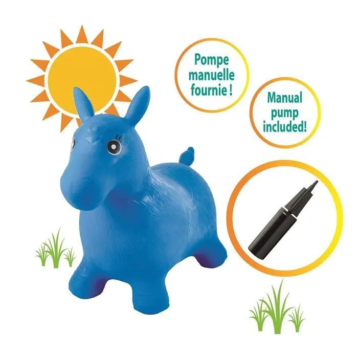 Cheval Gonflable Bleu - LEXIBOOK - Modèle Cheval - Pour Enfant de 3 ans et plus-1