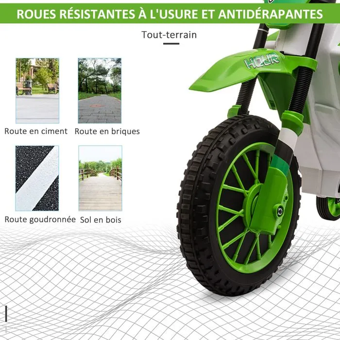HOMCOM - Moto électrique pour enfants - PP - 106.5x51.5x68cm - Vert-5