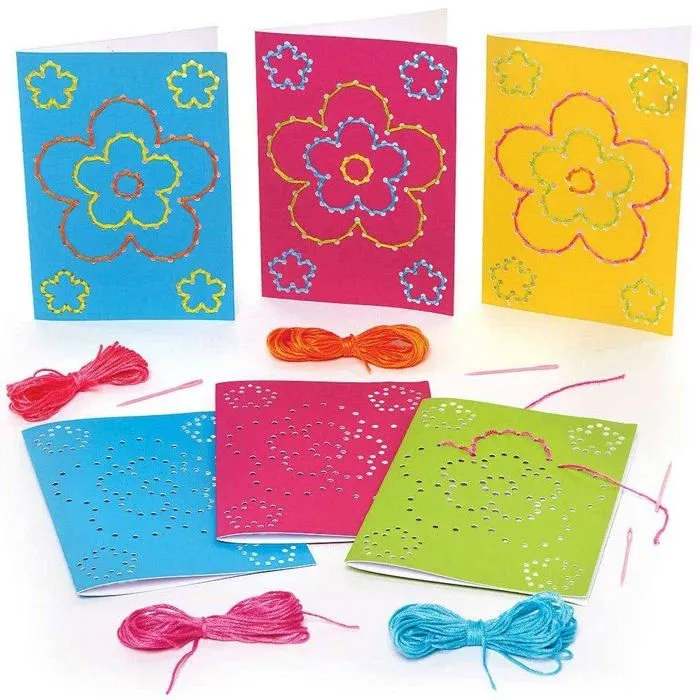 Jeu de peinture Baker ross - FC740 - Jeux d Enfilage motif Fleurs - Lot de 6, Activites Manuelles pour Enfants ()-0