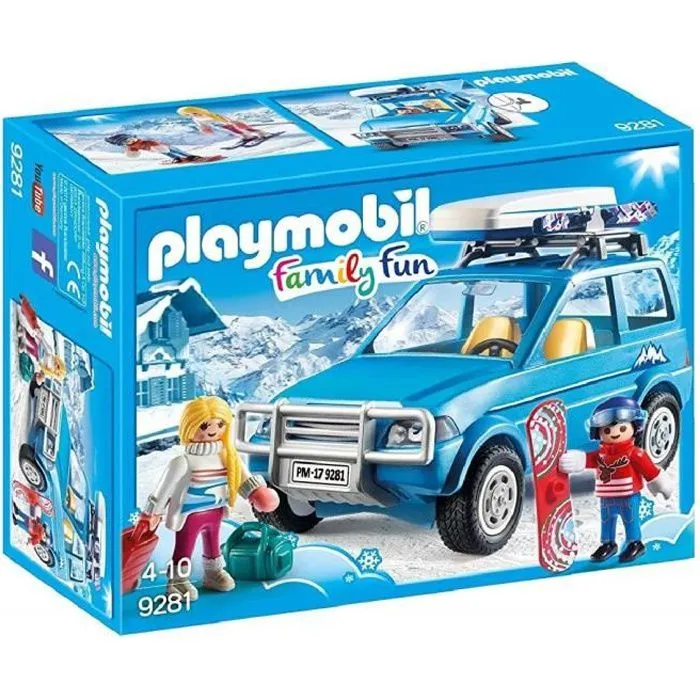 PLAYMOBIL - Family Fun - Voiture 4x4 de Montagne avec Coffre de Toit-0
