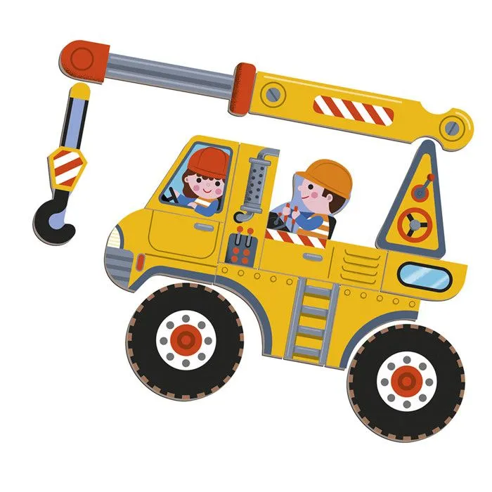 Magnéti'Book Véhicules du Chantier - Jeu Educatif Magnétique 50 Aimants + 18 Modèles - Jouet Enfant en Carton FSC - Dès 3 Ans-2