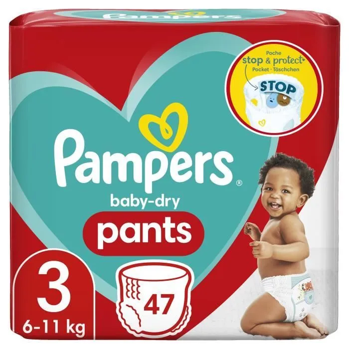 PAMPERS Baby-Dry Pants Taille 3 - 47 Couches-culottes-0
