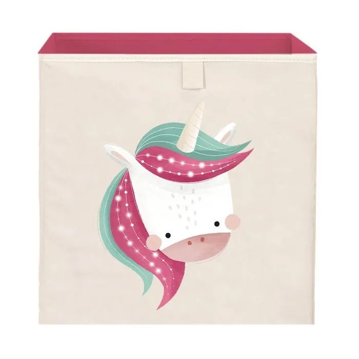 Sassi Junior - Boîte de rangement carrée Sparkly la licorne-1