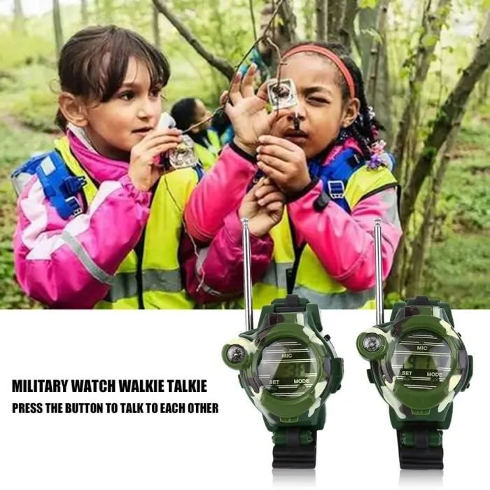 1 Paire Montres Talkie Walkie 7 en 1 Enfants Montre Radio Extérieure Interphone Jouet-0