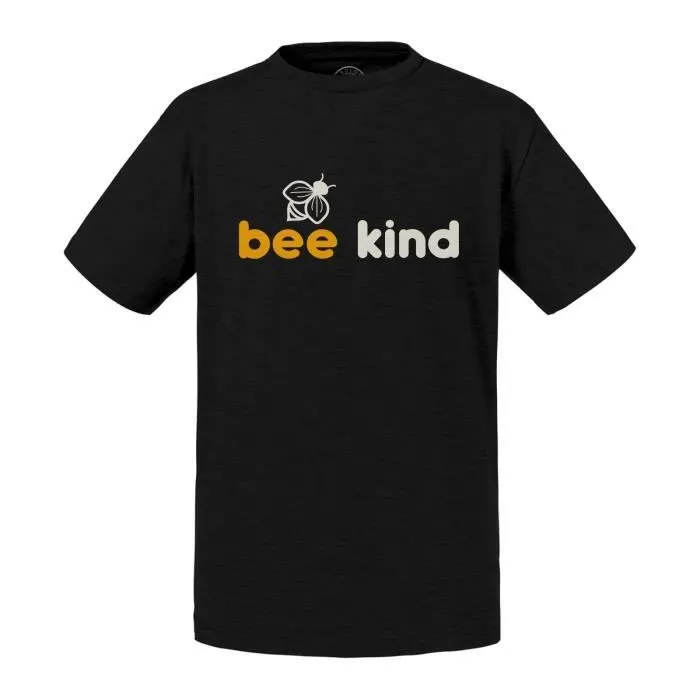 T-shirt Enfant Noir Bee Kind Écologie Environnement Bio Diversité-0
