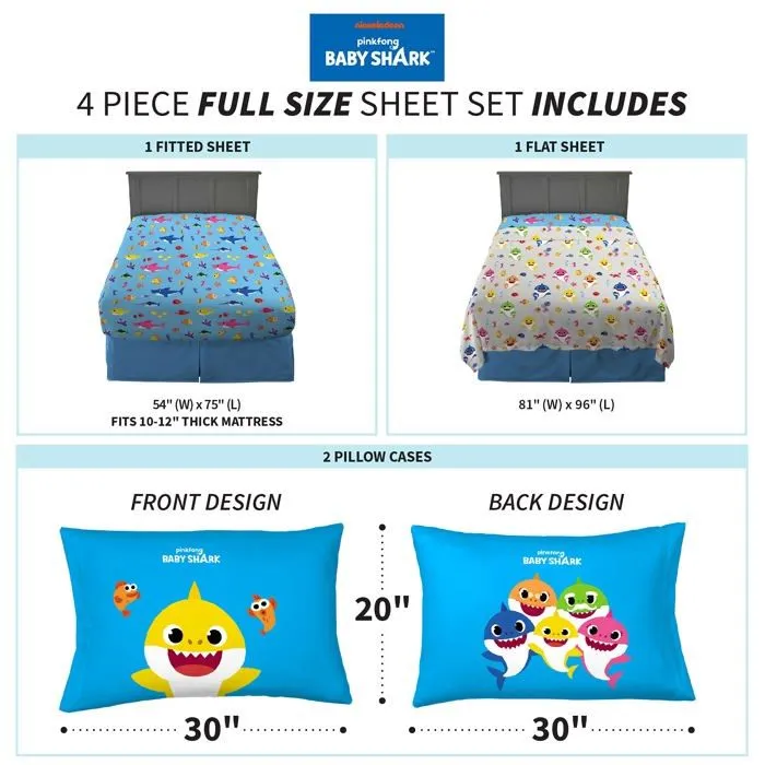 Franco - NB1018 - Parure de lit en Microfibre Super Douce pour Enfant, lit Double, bebe Requin-3