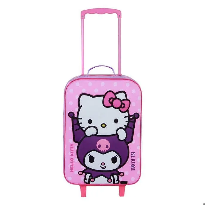 Valise Trolley Soft 3D - Hello Kitty Playful - Rose- Taille Unique-1