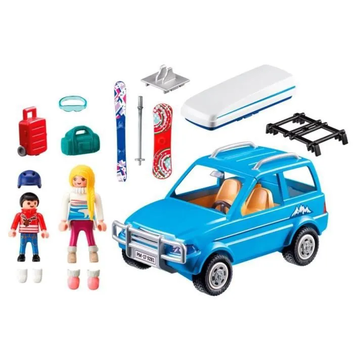 PLAYMOBIL - Family Fun - Voiture 4x4 de Montagne avec Coffre de Toit-2