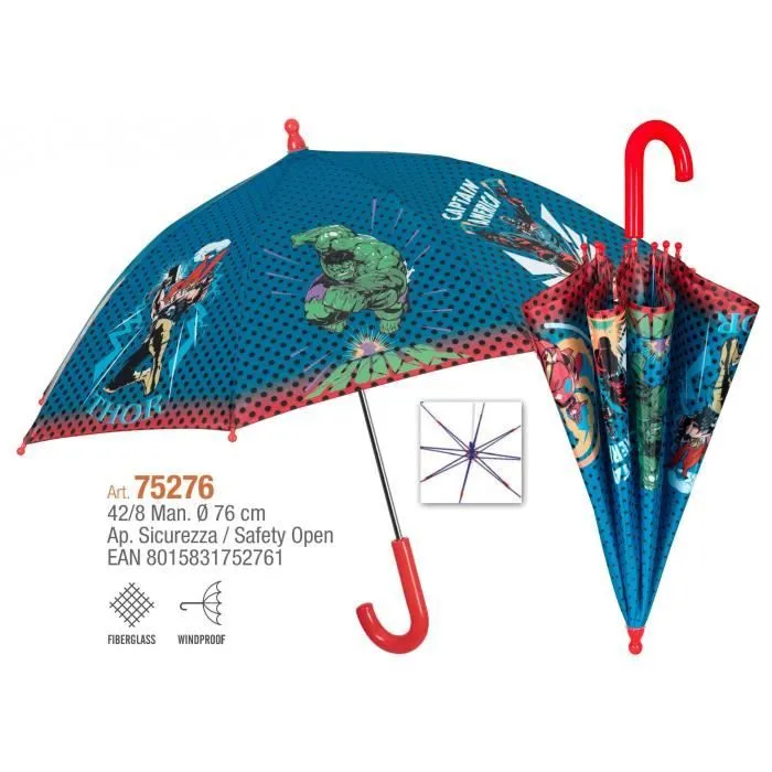 Marvel parapluie Avengers 76 cm garçons bleu/rouge-2