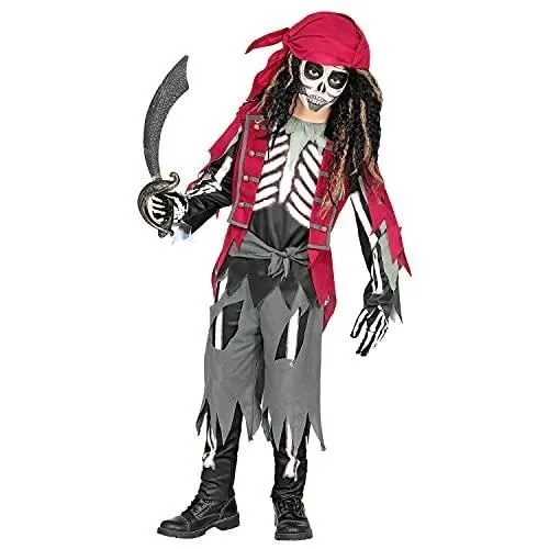WIDMANN - COSTUME DE PIRATE SQUELETTE POUR ENFANT, HAUT AVEC GILET ET-0