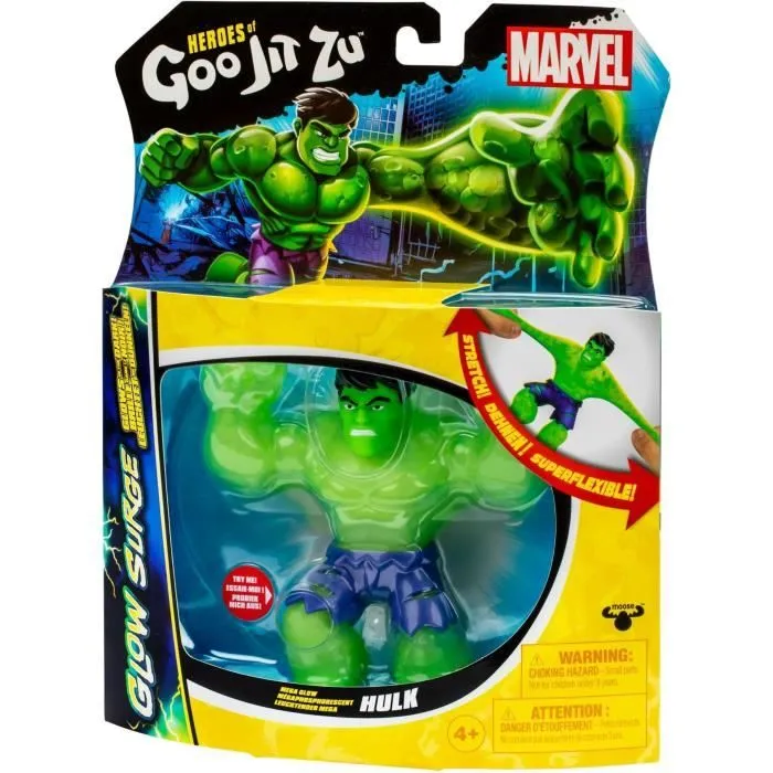 Hulk Glow Surge 11cm - HEROES OF GOO JIT ZU - MARVEL - Figurine lumineuse et extensible-3