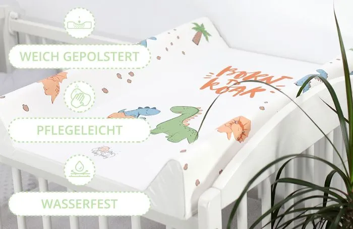 Matelas à Langer bébé lavable 70 x 47 cm - TOTSY BABY - Motif Dinosaure-1