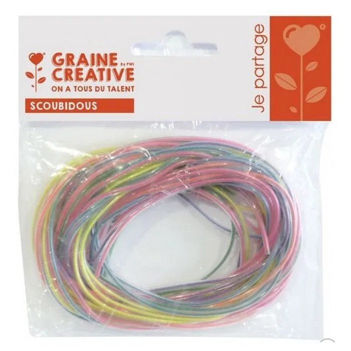 Fils Scoubidous - Graine Creative - Multicolore - Effet Nacré - 12 pièces - Sans Phtalates-0