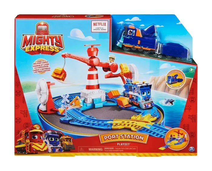 Mighty express - 6061858 - , La Gare Porto, avec Train Milo Le Mecanicien Exclusif, Jouet pour Enfants 3+-1