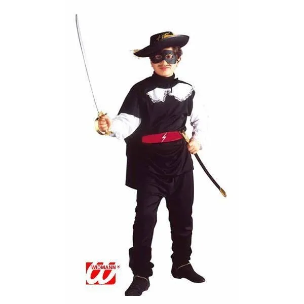 Déguisement bandit masqué 5/7 ans - WIDMANN - Veston, pantalon, cape, ceinture et masque - Noir - Enfant-2