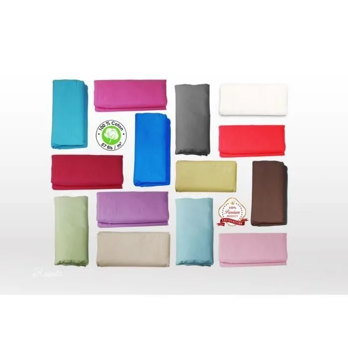 Housse de couette Uni en coton 140X200cm 1 Personne-Turquoise-Décors De Maison-1