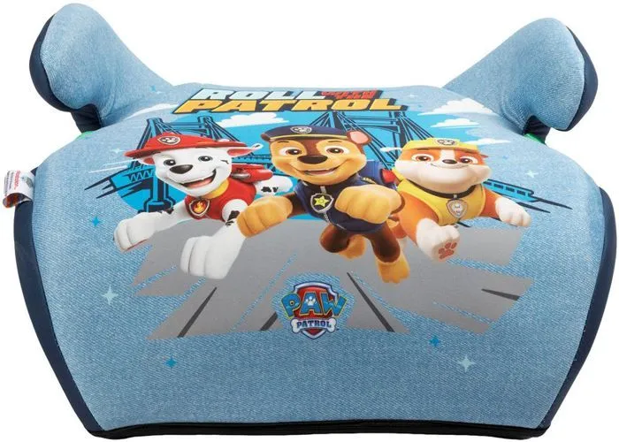Tataway Siège auto rehausseur Paw Patrol i-Size ECE R129 pour enfants 125-150 cm, graphismes Chase, Rubble et Marshall, fond bleu-2