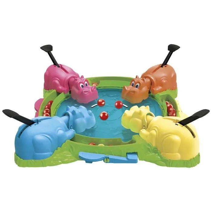 Hippos gloutons, jeu de société enfant, jeu de plateau, dès 4 ans, pour 2 à 4 joueurs, Hasbro Gaming-1