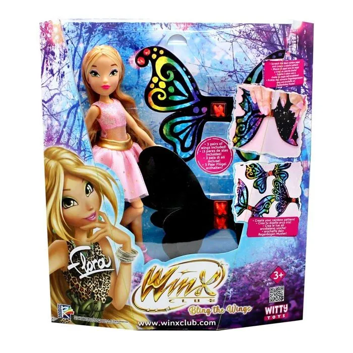 Poupee Winx - IW01252102 - Rocco Giocattoli Bling The Wings 2022 Flora-0
